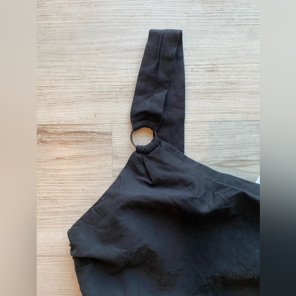 NWT ZARA Linen One Shoulder Crop Top - Picture 2 of 6
